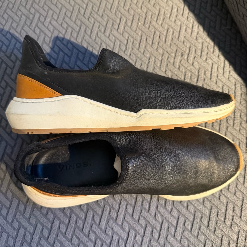 Vince ‘Marlon’ Black and Tan Women's Slip-On Sneakers 6.5